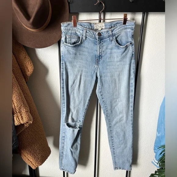 Current Elliott light wash distressed worn in skinny denim jeans y2k stiletto - Picture 1 of 6